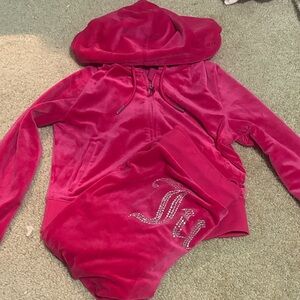 Juicy Couture Pink Velour Jacket and pants